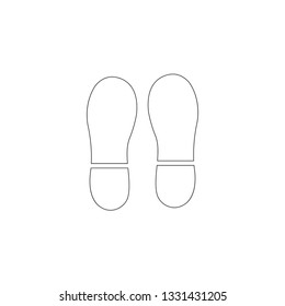 Footprint. simple flat vector icon illustration. outline line symbol - editable stroke
