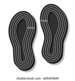 Footprint, sole, run track, vector