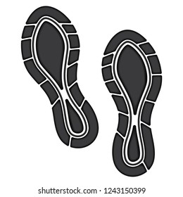 Footprint sport shoe isolated on white background.