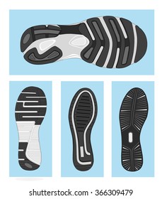 footprint sport shoes. vector