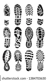 footprint sport shoes vector set