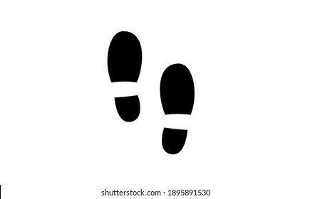 Footprint step black silhouette icon white background simple design