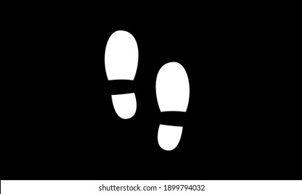 Footprint step black silhouette icon white background simple design