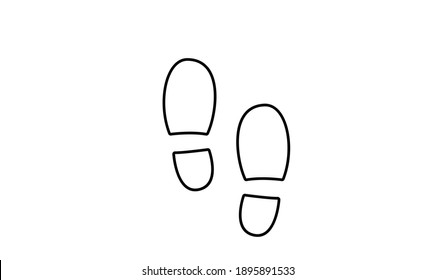 Footprint Step Line Black Icon Isolated Background Simple Design