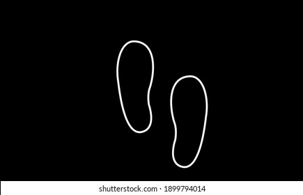 Footprint step line black icon white background simple design