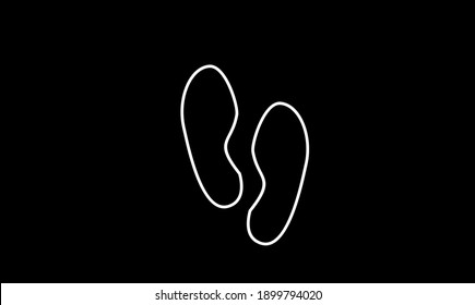 Footprint step line black icon white background simple design