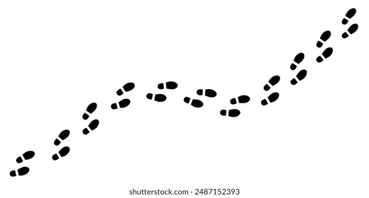 Footprint step path isolated on white background vector illustration