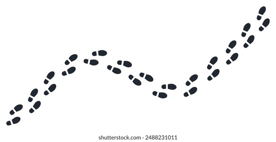 Footprint step path isolated on white background vector illustration