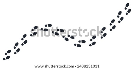 Footprint step path isolated on white background vector illustration