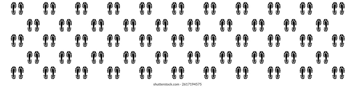 Footprint step path isolated vector illustration.