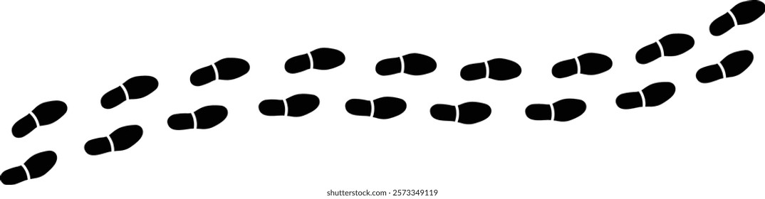 Footprint Steps Design on White Background