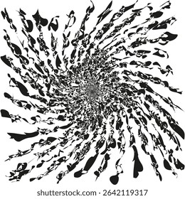 Footprint swirl vector. Spiral movement symbol. Abstract trail shape. Dynamic form.