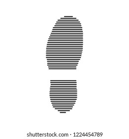 Footprint symbol black on the white background from lines