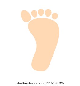 Footprint Symbol, Vector Foot Print Illustration - Human Foot Print Sign