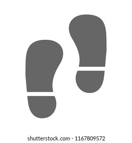 Footprint Symbol, Vector Foot Print Illustration - Human Foot Print Sign