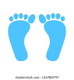 Footprint Symbol, Vector Foot Print Illustration - Human Foot Print Sign