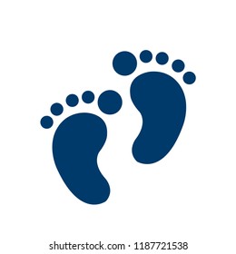 footprint symbol, vector foot print illustration - human foot print sign