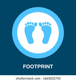 Footprint Symbol, Vector Foot Print Illustration - Human Foot Print Sign