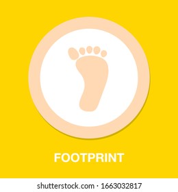 Footprint Symbol, Vector Foot Print Illustration - Human Foot Print Sign