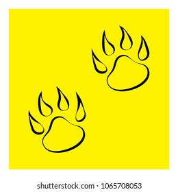 footprint traces of animals icon vector