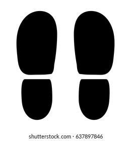 The footprint or traces the heels of shoes.