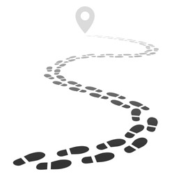 Footprint Trail. Footstep Walking Snow Trace. Footpath Road Away In Perspective Isolated Vector Illustration