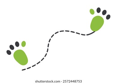 Footprint Trail: Human Walking Route with Footsteps Patterns