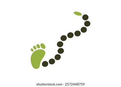 Footprint Trail: Human Walking Route with Footsteps Patterns