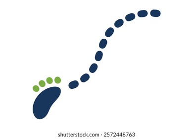 Footprint Trail: Human Walking Route with Footsteps Patterns