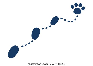 Footprint Trail: Human Walking Route with Footsteps Patterns