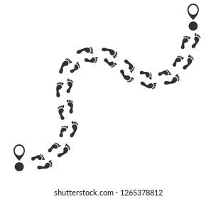 Footprint Trails Footsteps Walking Track Location Stock Vector (Royalty ...