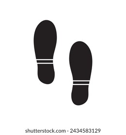 footprint vector black flat illustration on white background..eps