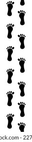Footprint-Vektorgrafik. Menschliche Stufen Symbol Vektorgrafik. Hintergrund der gerade menschlichen Beine, Vektorgrafik. Human Footprint Trace Vektor.