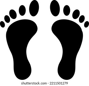 Icono de vector de huella. Símbolo humano de impresión de pies desnudo..eps
