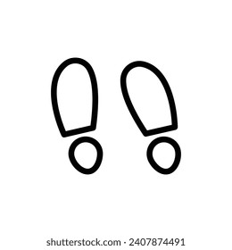 Footprint vector icon. Carbon footstep symbol in black and white color.