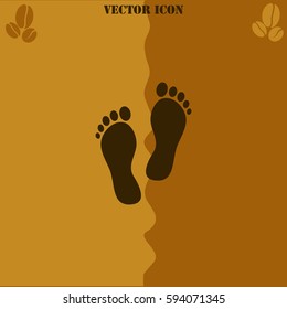 Footprint vector  icon Coffee symbol background.