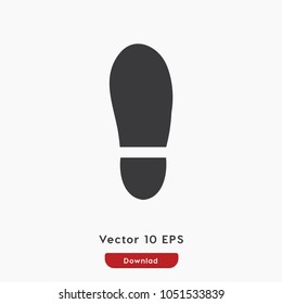 Footprint vector icon. Footstep symbol. Barefoot icon. Best modern flat pictogram illustration for web and mobile apps design