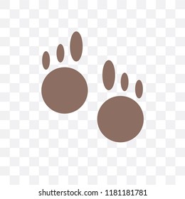 Footprint vector icon isolated on transparent background, Footprint logo concept