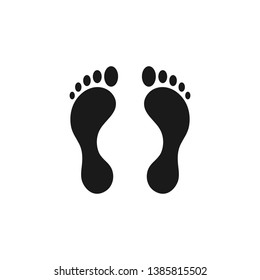 Footprint vector icon isolated on white background. Foot print icon. Black silhouette of footprint. Human footprint track. Footprint clip art.