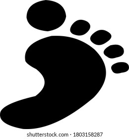 Footprint vector icon isolated on white background. Footprint icon. Black tread silhouette. Human traces. Footprint clip art.