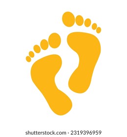 Footprint vector icon isolated on white background. CO2 footprint vector icon. Human footprint track. Footprint clip art.