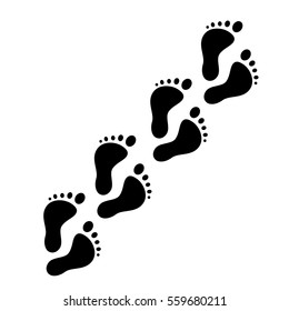 Footprint vector icon isolated on white background. Foot print icon. Black silhouette of footprint.