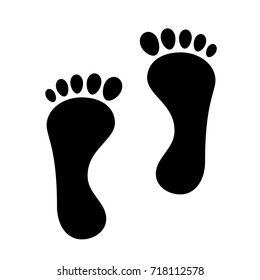 Footprint vector icon isolated on white background. 