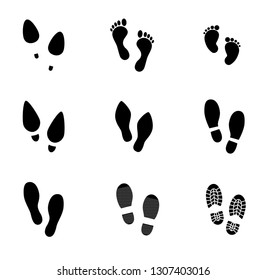 Footprint vector icon set. 