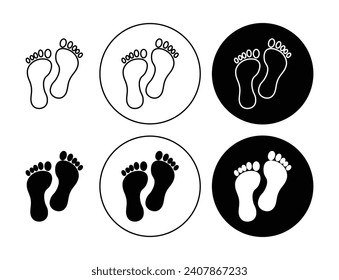 Footprint vector icon set. Carbon footstep symbol suitable for apps and websites UI designs.