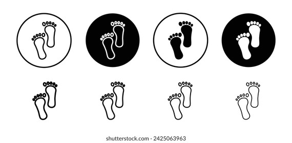 Footprint vector icon set collection. Footprint Outline flat Icon.