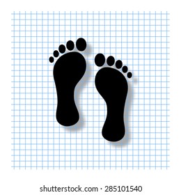 footprint - vector icon with shadow