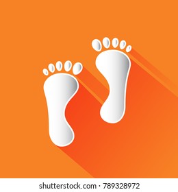 Footprint vector icon with shadow.