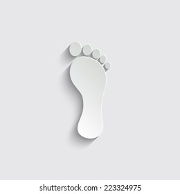 footprint - vector icon with shadow on a grey background