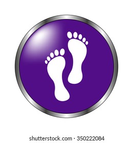 footprint - vector icon; violet button